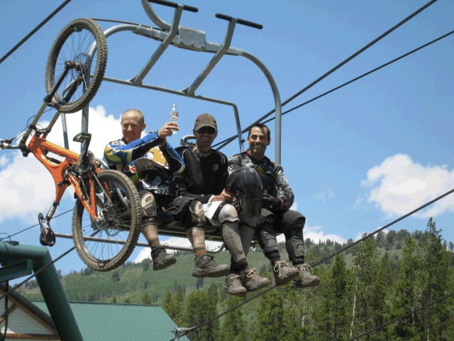 Brian Head chair lift carrying riders up the mountain