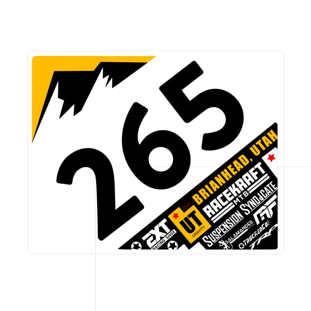 Flyin' Brian downhill race number plate